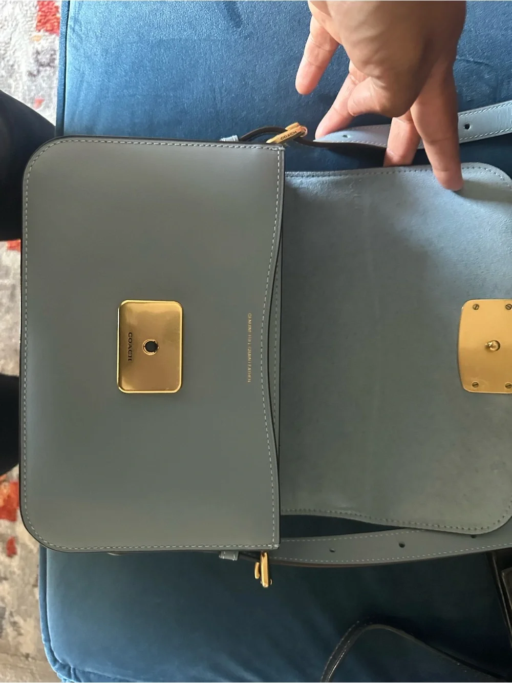 Coach Sage bag Leather Crossbody Shoulder Bag with Gold Hardware
